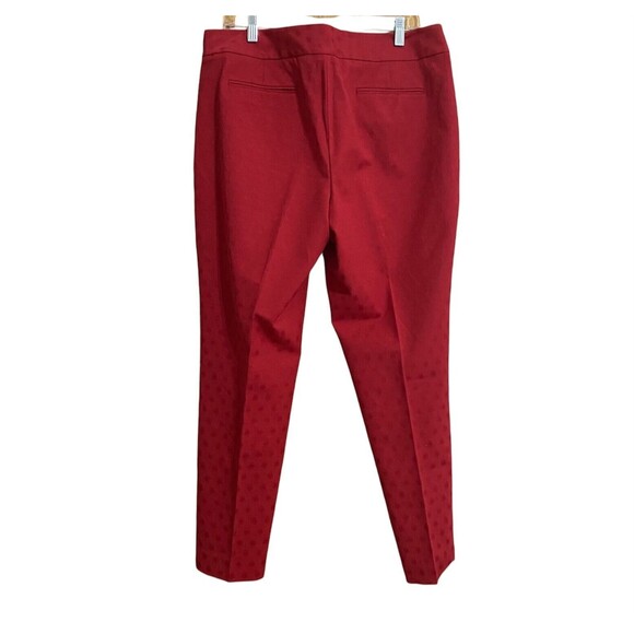 Talbots Women's Pants Heritage Size 14 Tapered Leg Red On Red Design Retail $109 - Picture 2 of 10
